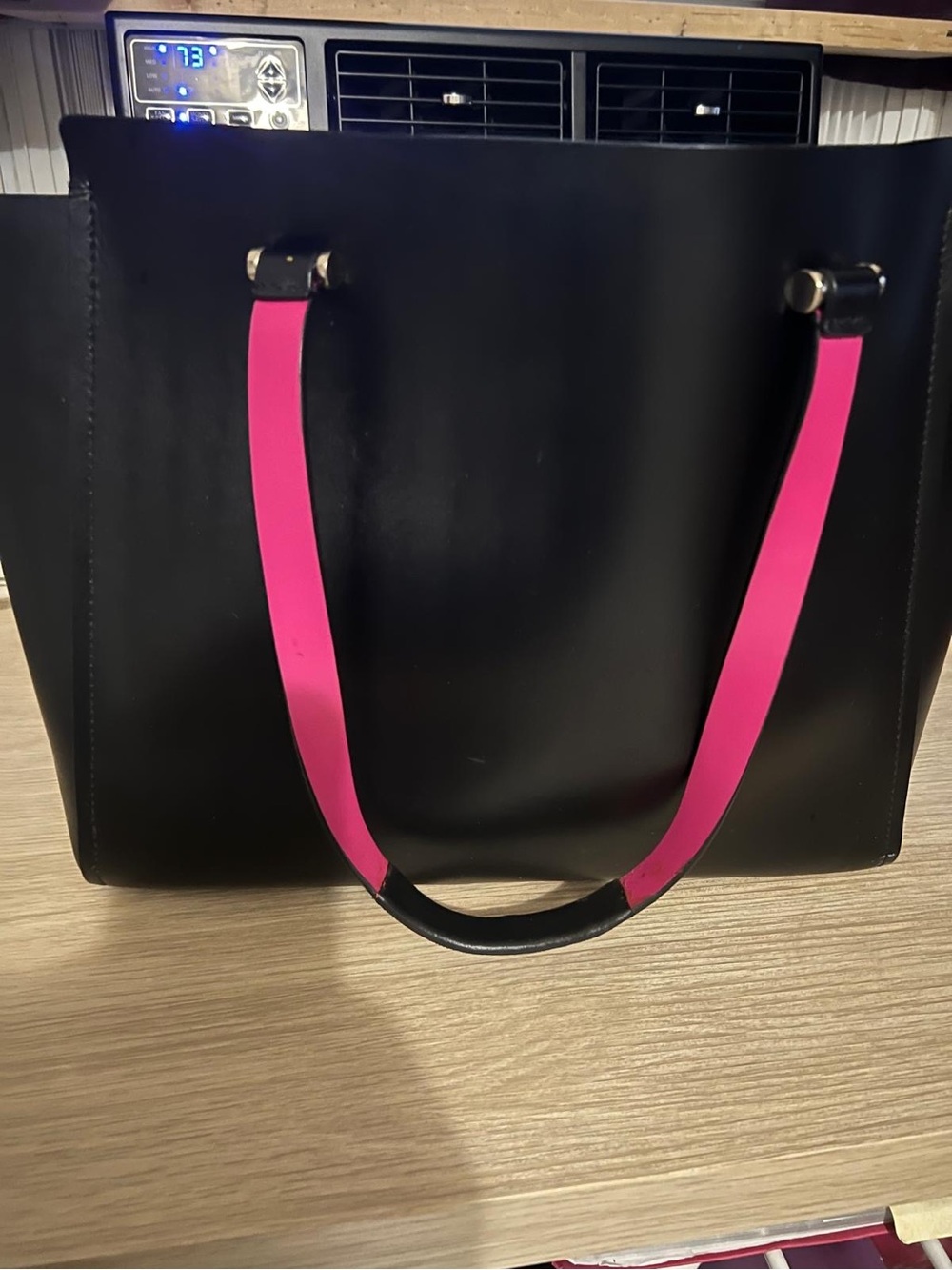 kate spade Black Tote with Pink Straps - Picture 2 of 4